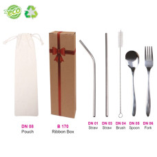 CS 201 Straw & Cutlery Set (5 in 1)